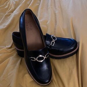 Naturalizer Black Loafers with Gold Accents
